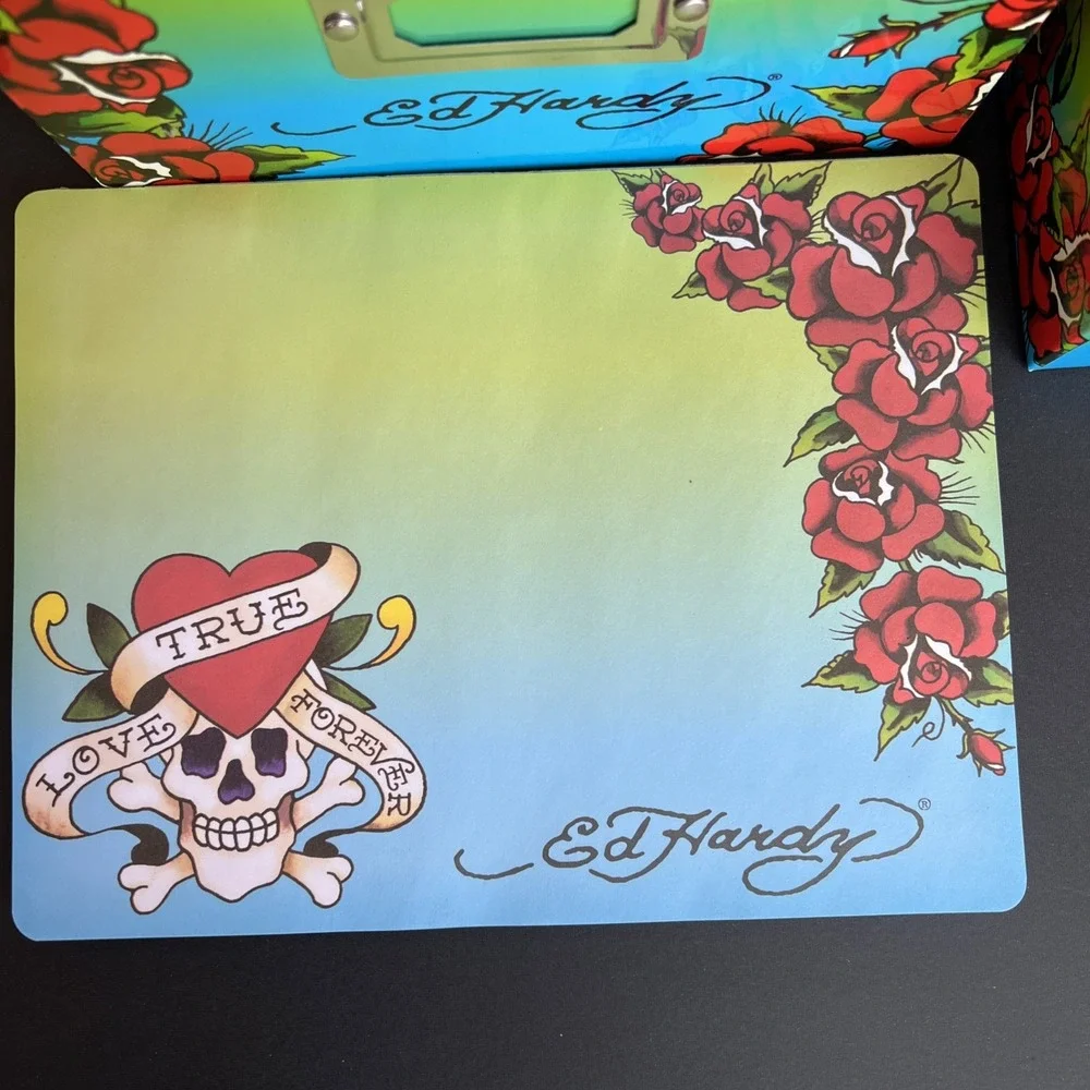 Ed Hardy / Lisa Frank True Love Forever Photo Storage Box & Stationary Set RARE